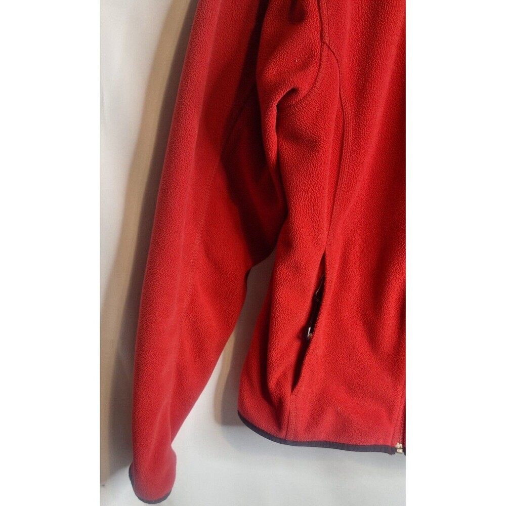 LL Bean Women S Jacket Soft Shell Red Black Trim Hooded Full Zip Outdoor Vintage - Picture 9 of 14